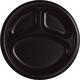 Black Plastic Divided Dinner Plates 20ct
